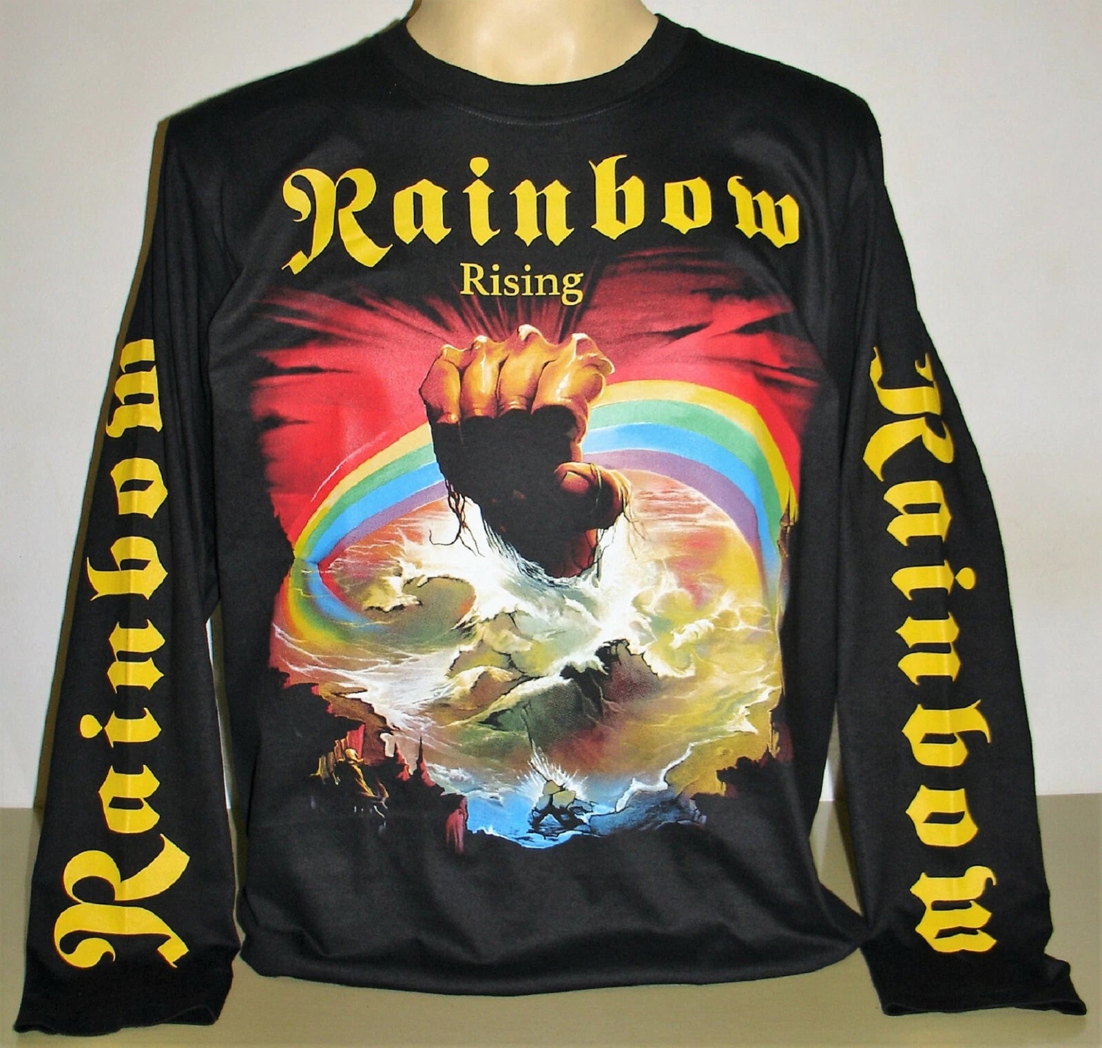 Rainbow Rising Long Sleeve T-Shirt Size M L XL 2XL 3XL Hard Rock Band XXL XXXL