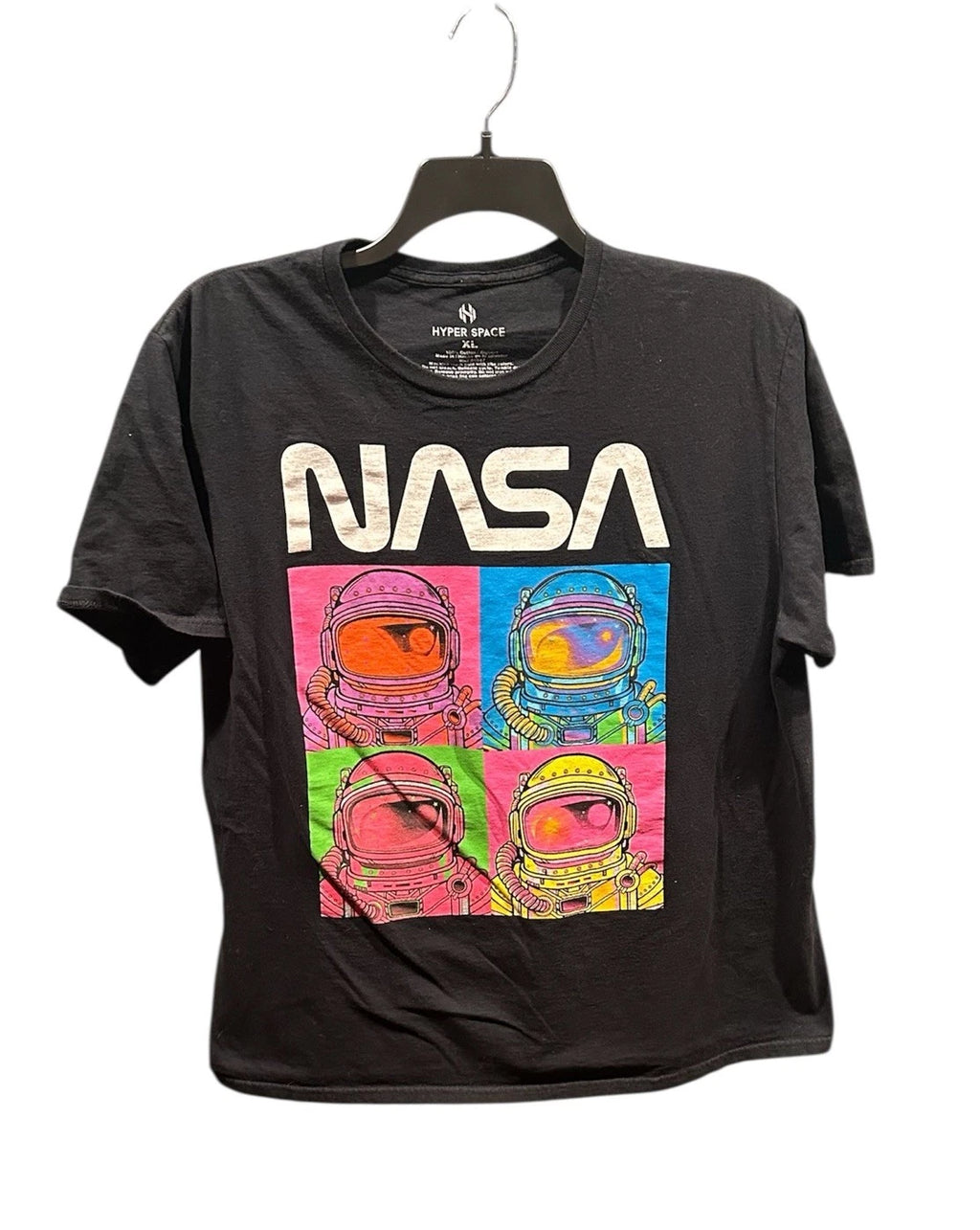 NASA Shirt Mens Size XL Astronaut Helmet Pop Art Graphic Space Tee Hyperspace