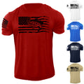 Men's USA Fish Flag T Shirt American Patriotic 100% Cotton