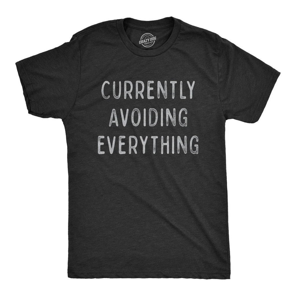 Mens Currently Avoiding Everything T Shirt Funny Sarcastic Introverted Tee