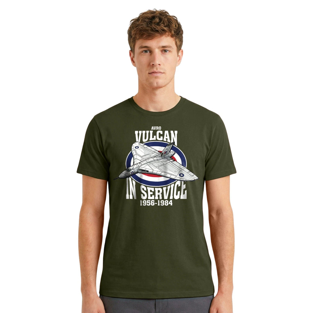 AVRO Vulcan In Service 1956–1984 T-Shirt | RAF Cold War Bomber Aircraft Tee