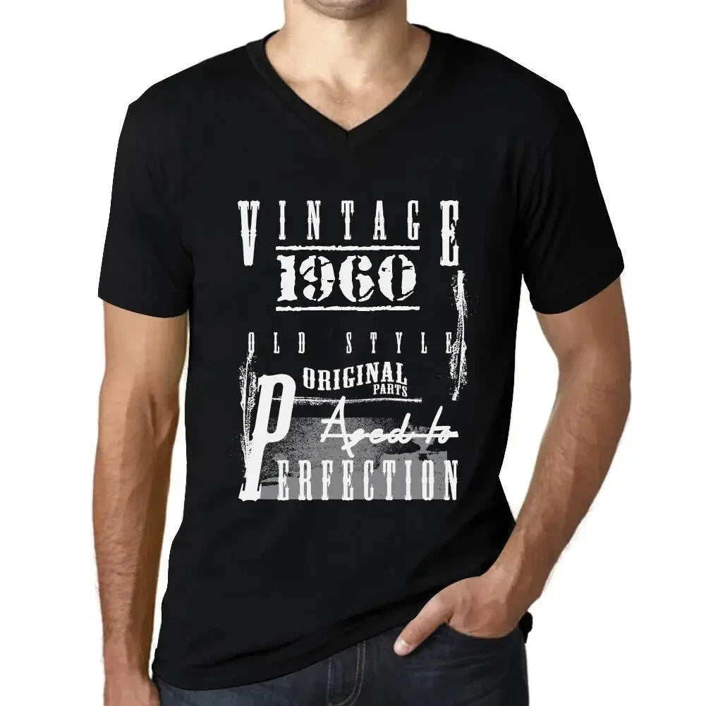 Men's Graphic T-Shirt V Neck Original Parts Aged to Perfection 1960 64th