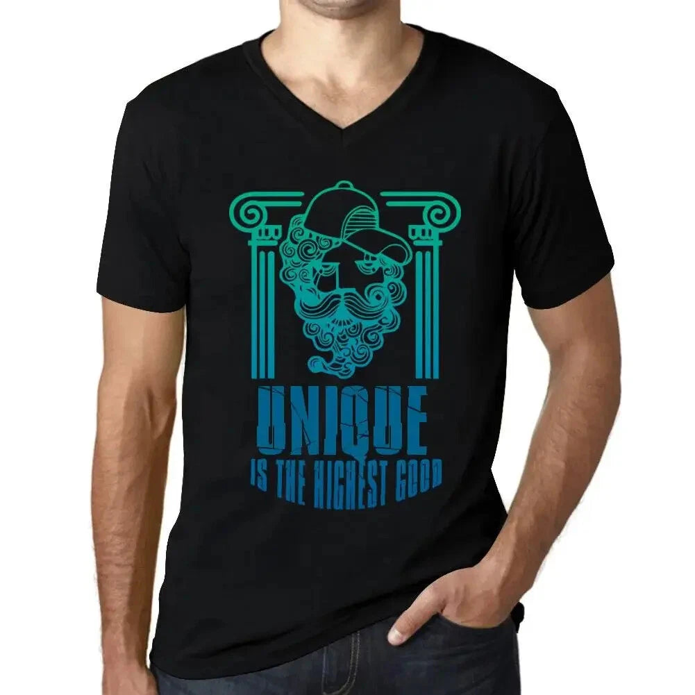 Men's Graphic T-Shirt V Neck Unique Is The Highest Good Eco-Friendly Limited