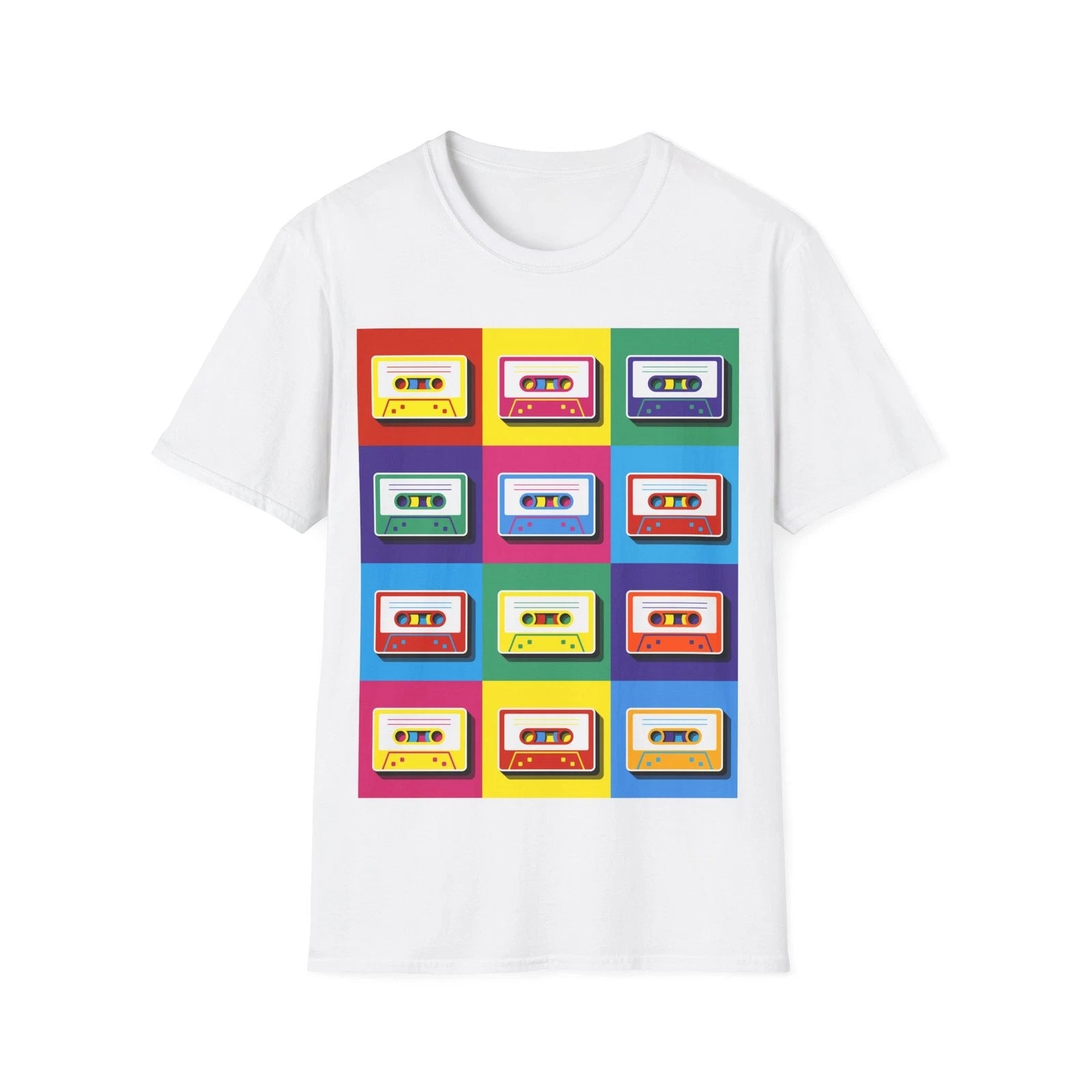 Pop-Art Cassette Tape T-Shirt, 90s Music Graphic Tee, Music Lover Top