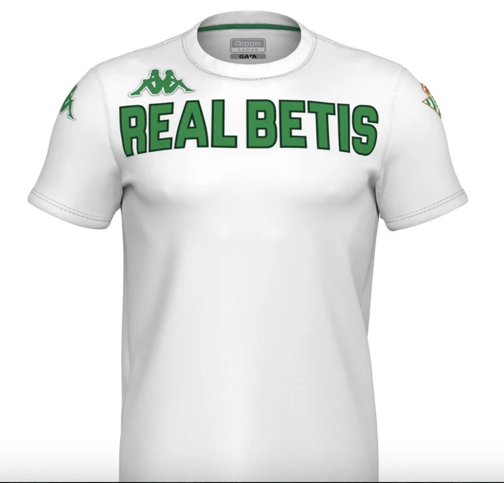 Kappa Real Betis Mens Chest Logo Fan T-Shirt / White Green / RRP £20