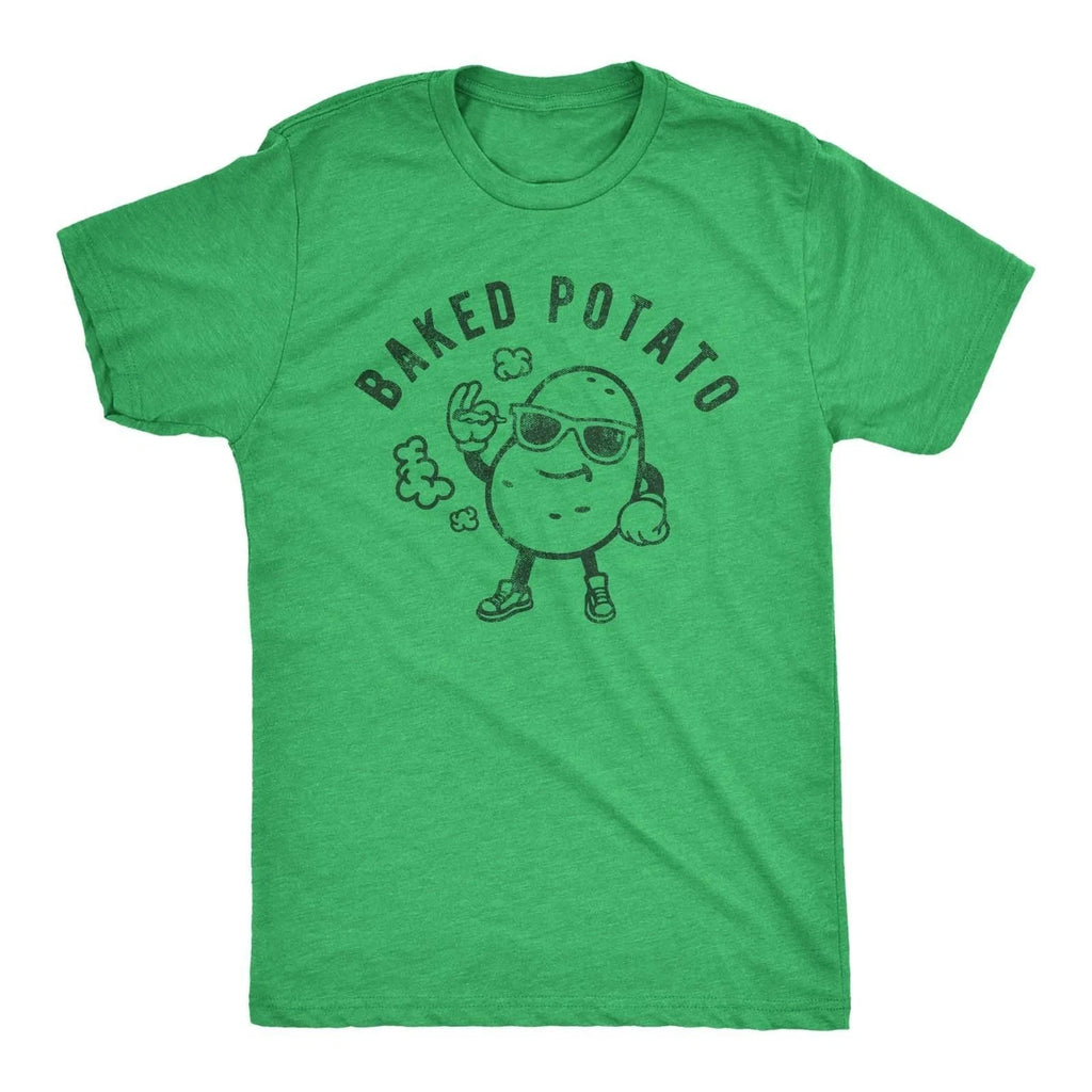 Mens Baked Potato T Shirt Funny 420 Marijuana Weed Graphic Novelty Tee for