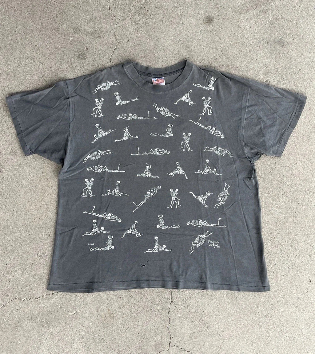 Fashion Victim 1990 Vintage Boning Skeletons T-Shirt XXL