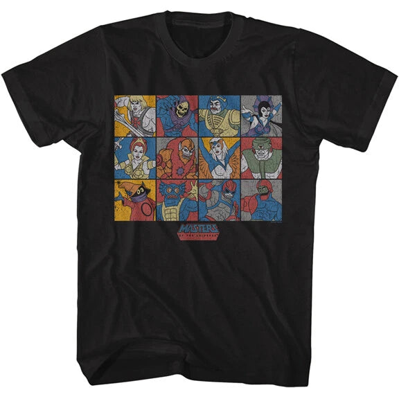 Masters Of The Universe 12 Character Blocks Skeletor He-Man She-Ra Men's T Shirt