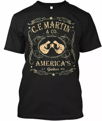 Guitar Guitarist - Cf Martin & Co Americas Tee T-Shirt Cotton Crew neck