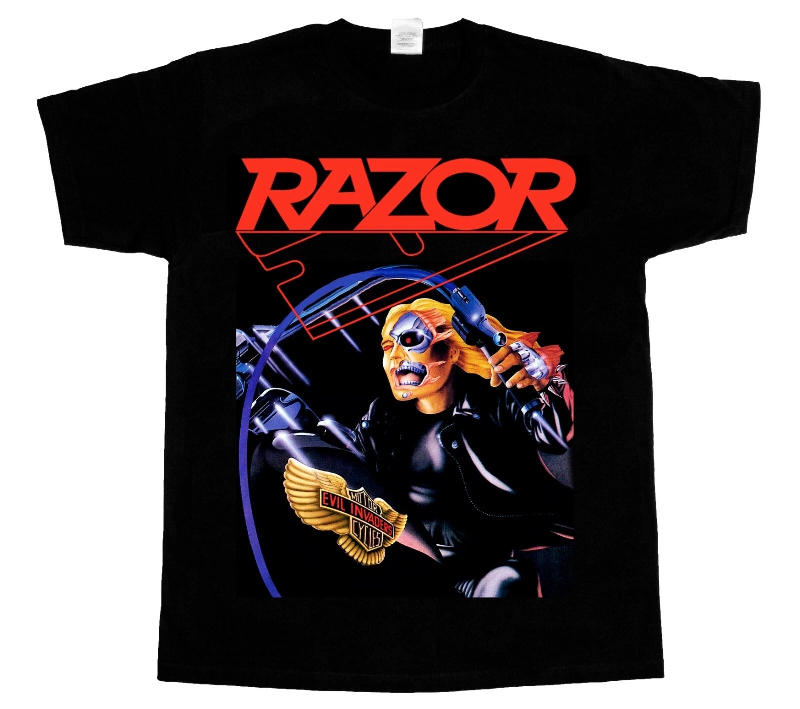 RAZOR EVIL INVADERS'85 THRASH SPEED METAL BAND SACRIFICE NEW BLACK T-SHIRT