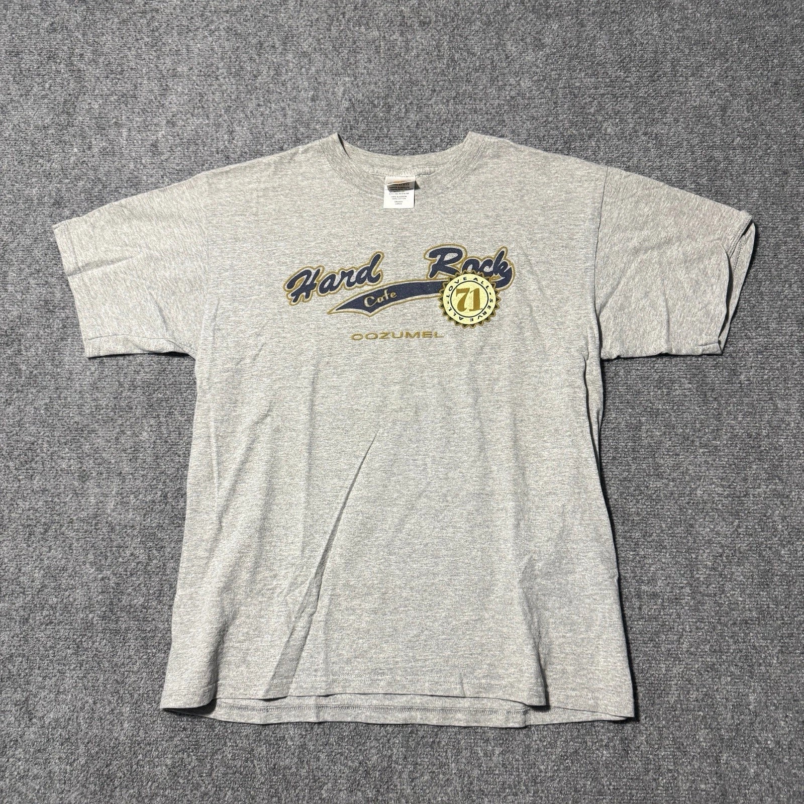 Hard Rock Cafe T-Shirt Men’s Large Cozumel 100% Cotton #71 Gray Y2K d