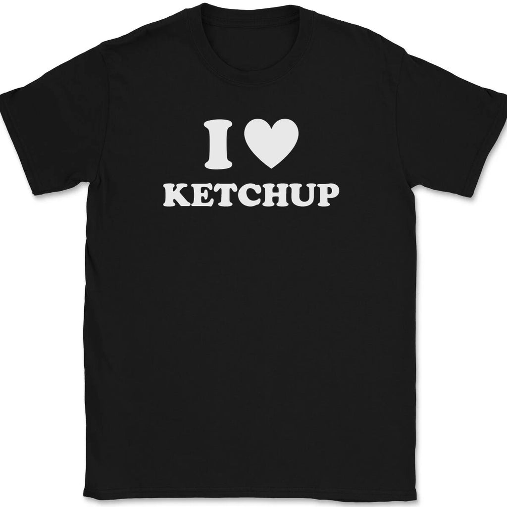 I Love Heart Ketchup T-Shirt Tee Funny Food Novelty GIft