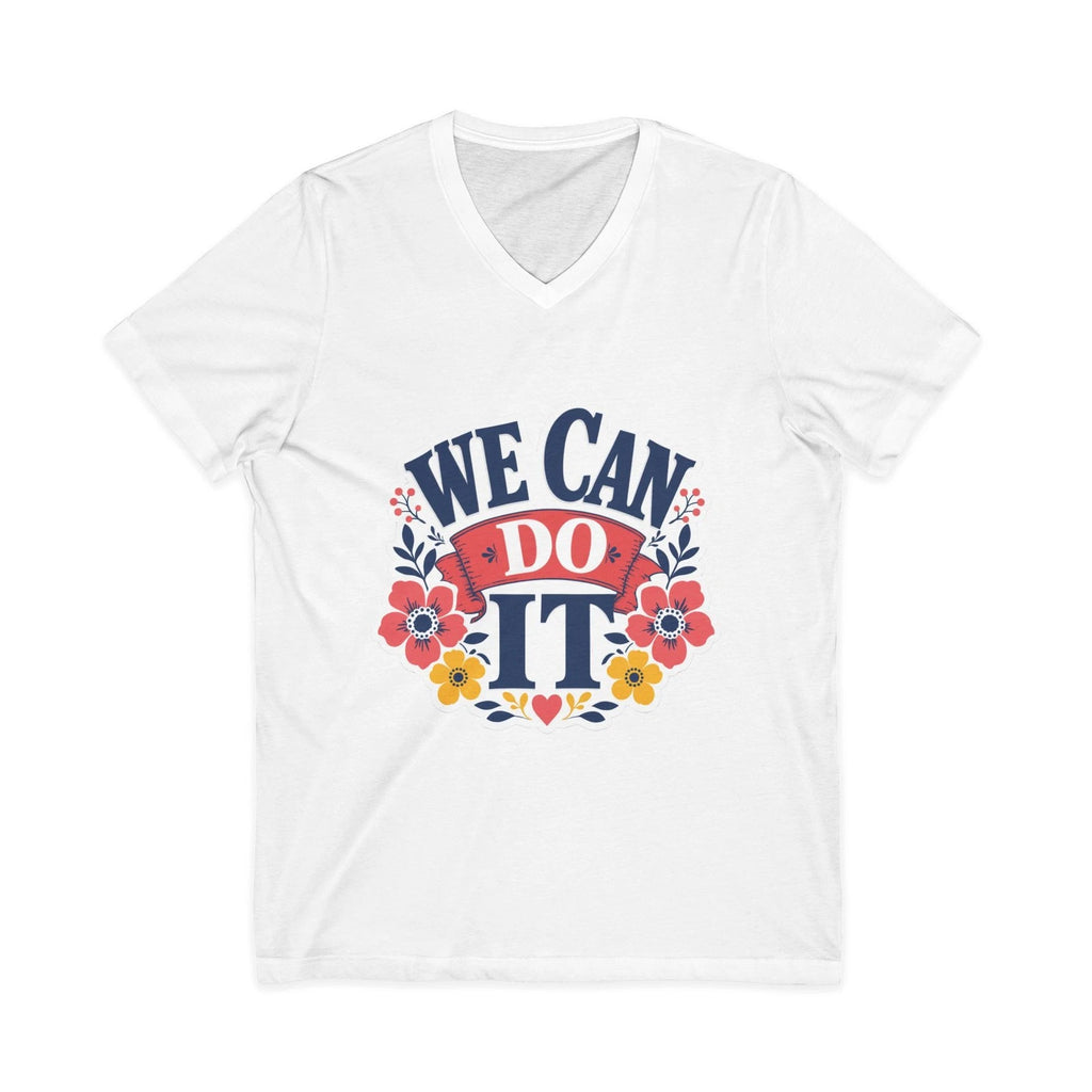T-Shirt V-Neck Rosie Riveter We Can Do It Unisex Made in USA