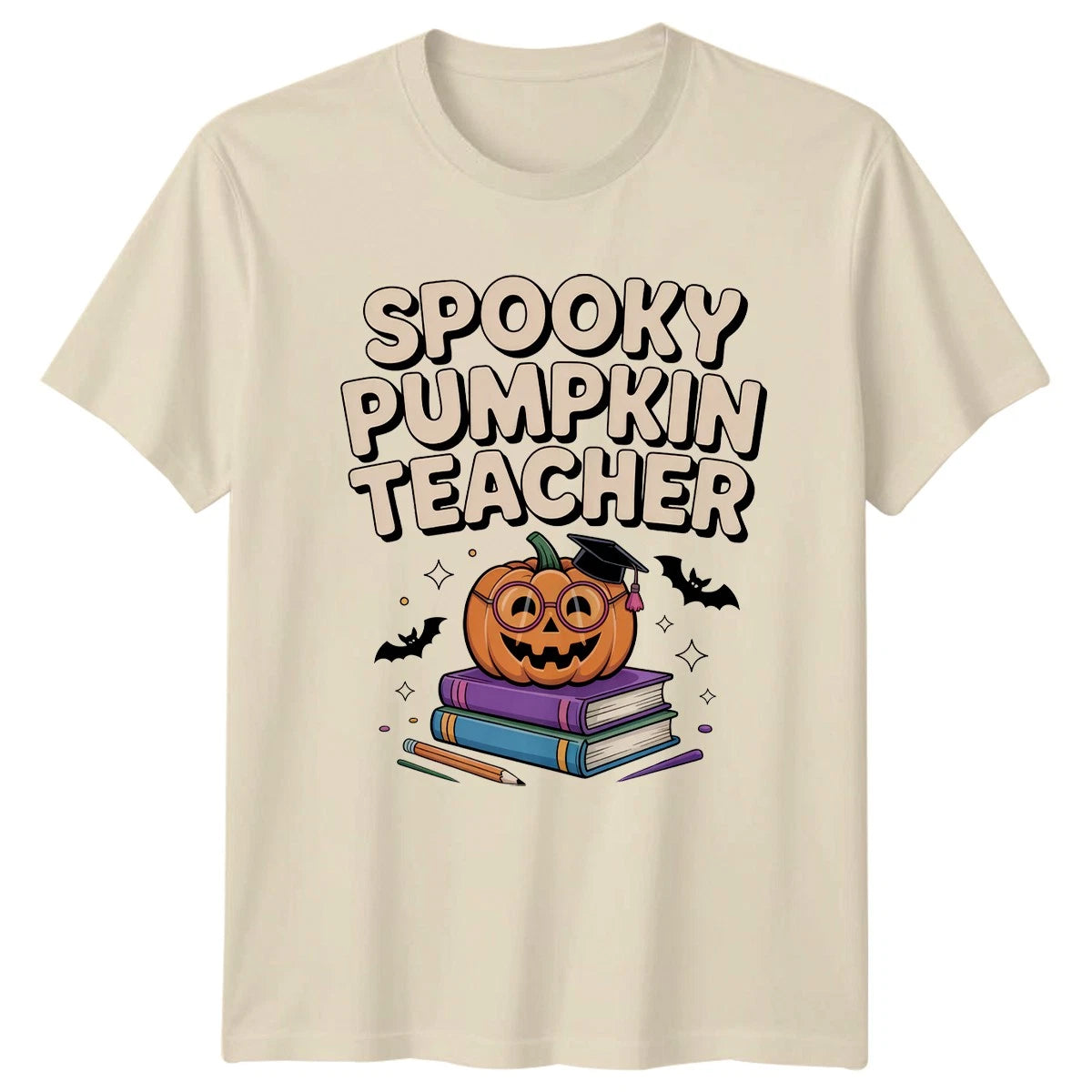 Spooky Pumpkin Teacher T-Shirt Halloween Teacher Gift For Him And Her