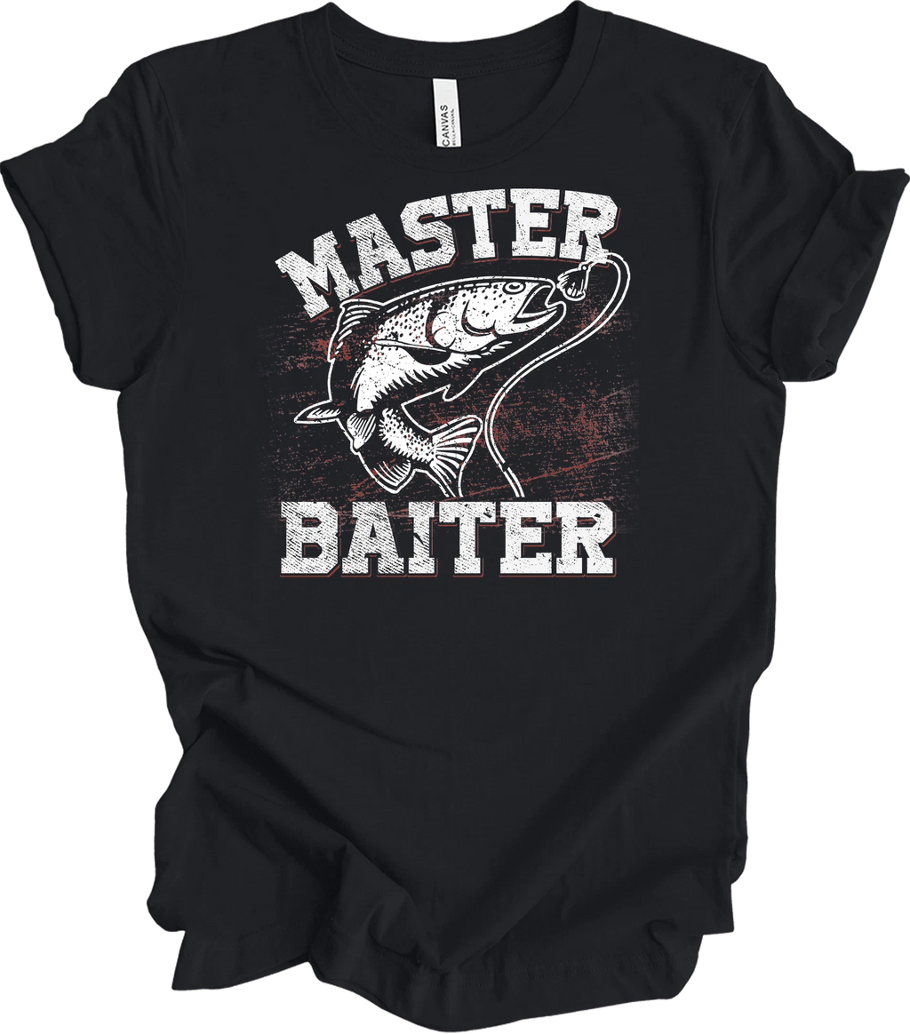 Master Baiter Funny Fishing T-Shirt Rude Joke Angler Dad Gift Vintage Bass Tee