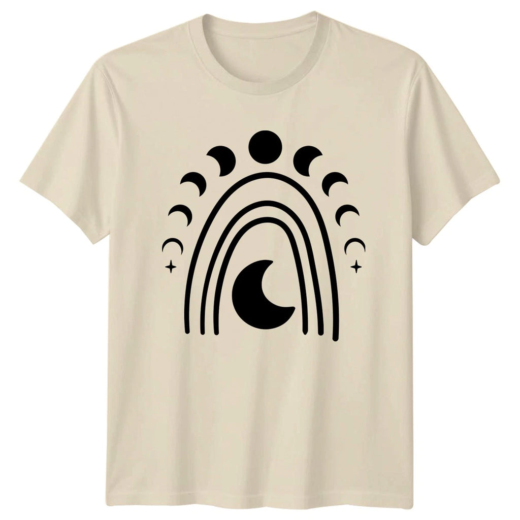 Celestial Moon Phases Boho Rainbow T-Shirt Moon Phases Spirituality Gift
