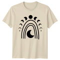 Celestial Moon Phases Boho Rainbow T-Shirt Moon Phases Spirituality Gift