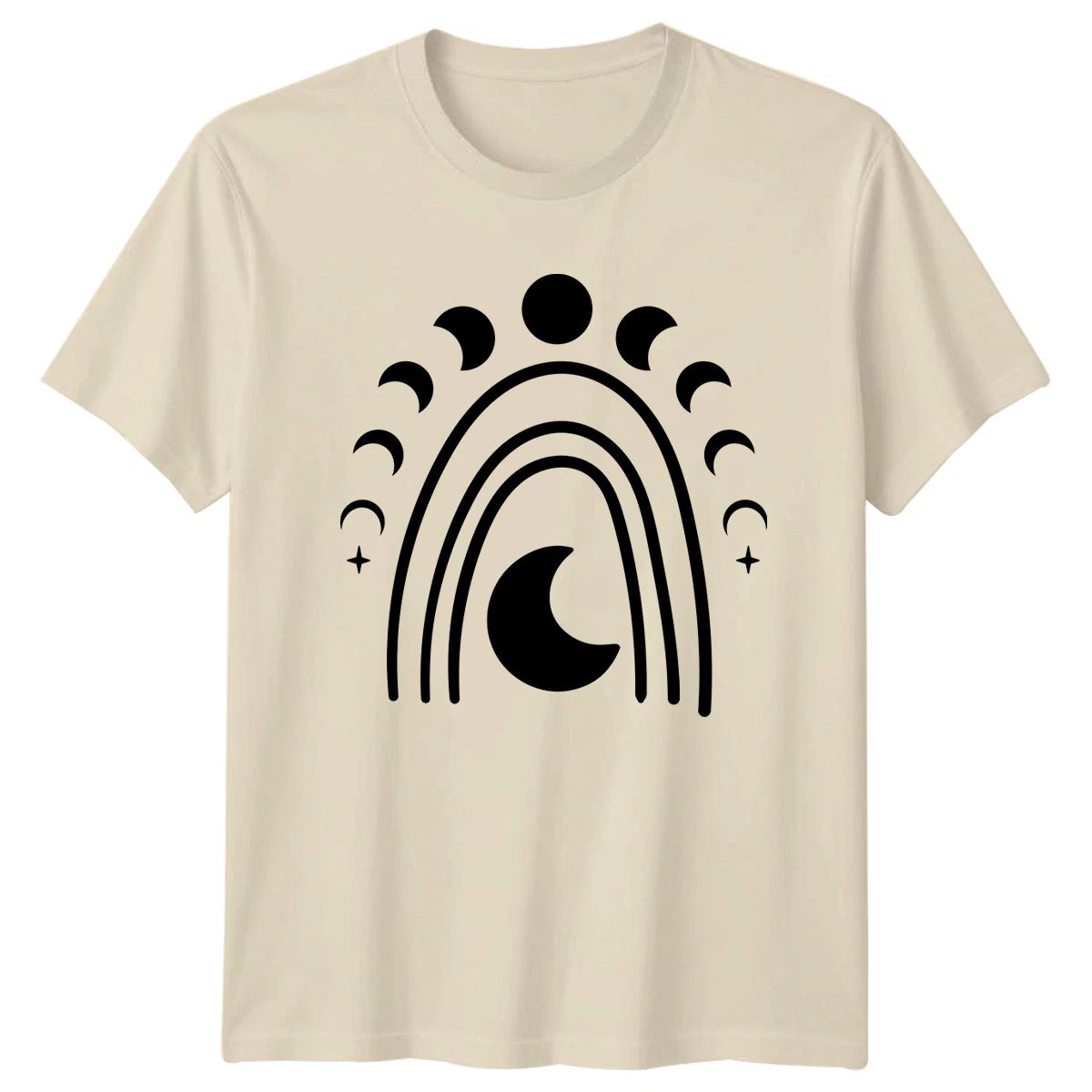Celestial Moon Phases Boho Rainbow T-Shirt Moon Phases Spirituality Gift
