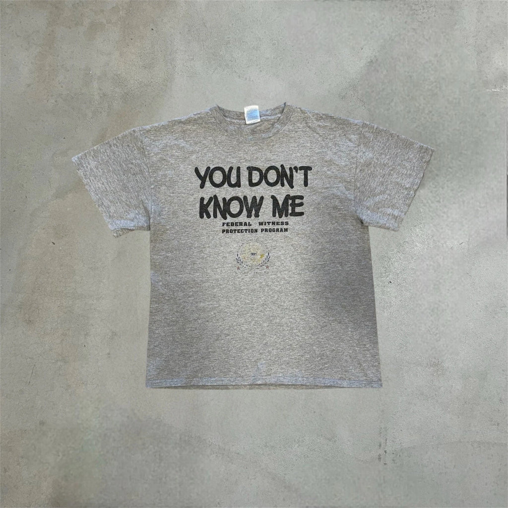 Delta Pro Weight You Don't Know Me Federal Witness Protection Program T-Shirt L