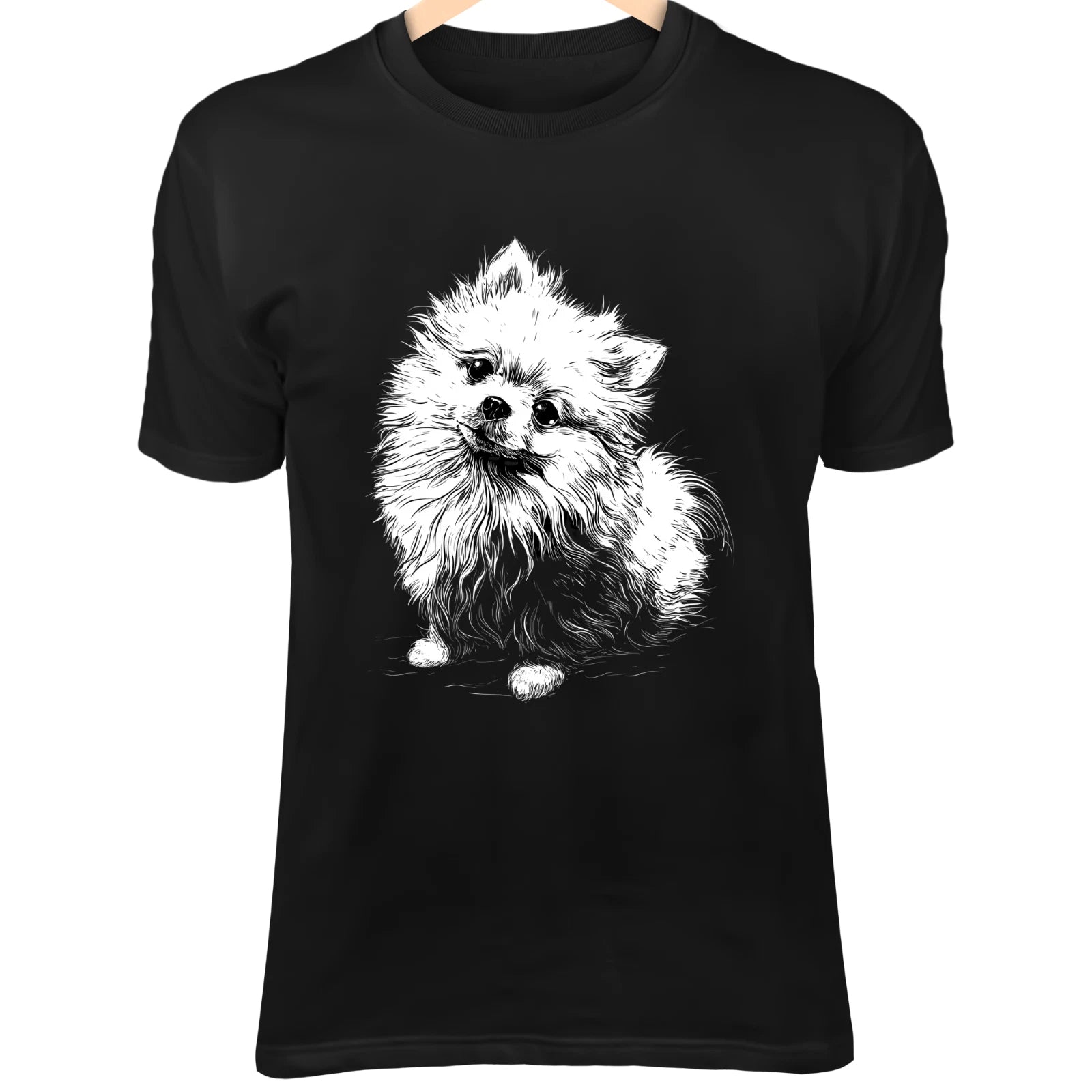 Pomeranian Dog Line Art - Cute Fluffy Cartoon, Kawaii Minimalist Illustration