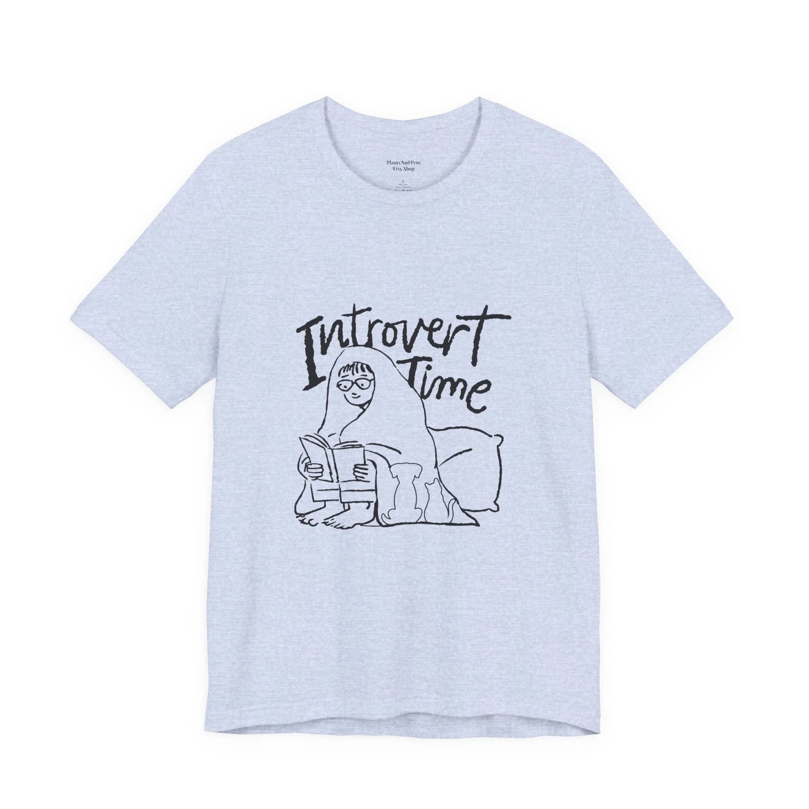 Introvert Time tee tshirt Unisex Cozy Book Lover Pets Cat Dog  Comfort Reading