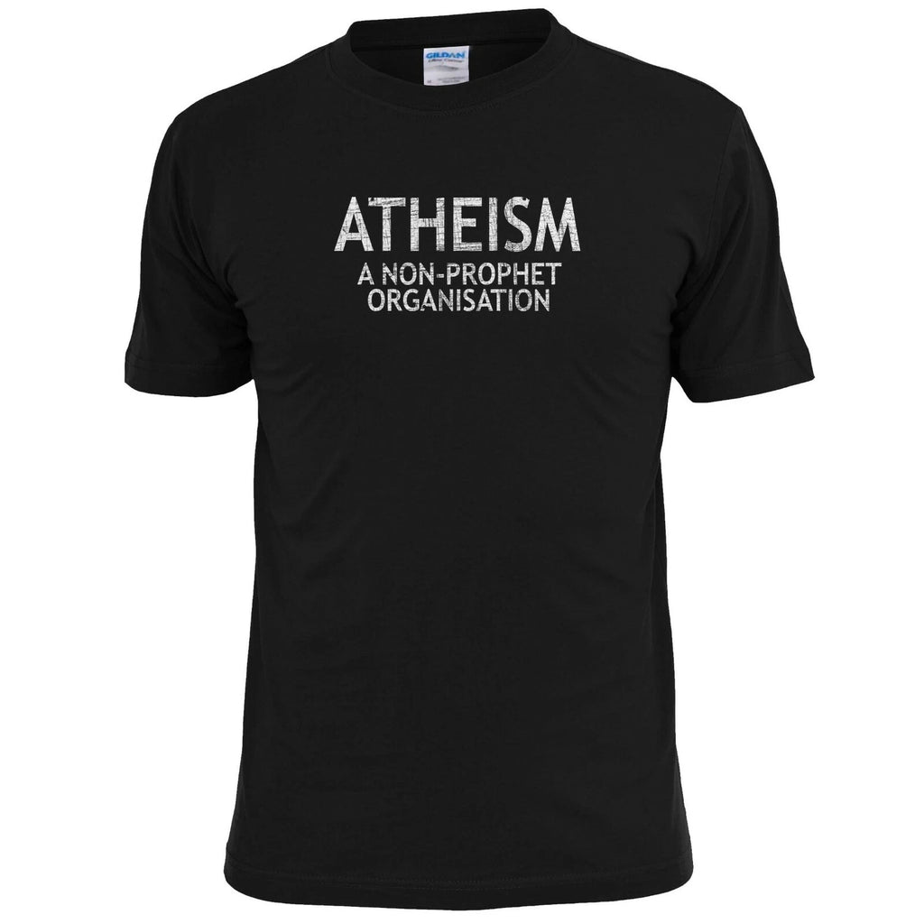 Mens Atheism A Non Prophet Organisation Funny Rude T Shirt