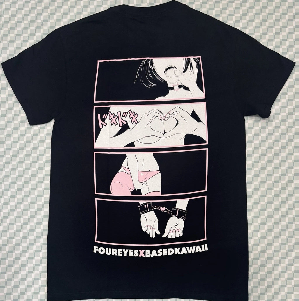 Foureyes x Based Kawaii black t shirt size S
