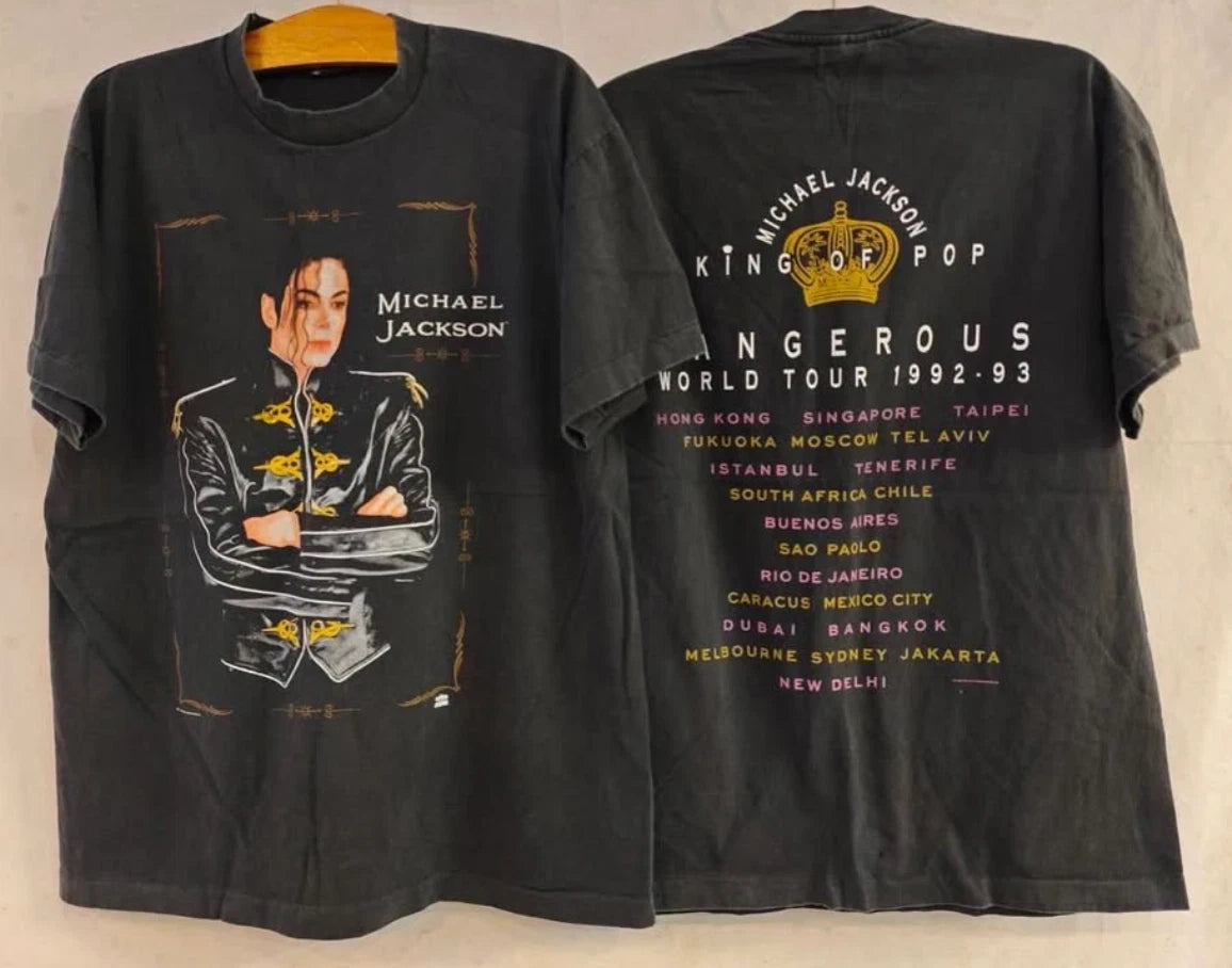 Michael Jackson Dangerous Tour Vintage 90s Pop Concert T-Shirt REPRINT S-5XL