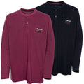 Kitaro T Shirt Henley Long Sleeve Mens Long Sleeve Crew Neck Cotton Black Red
