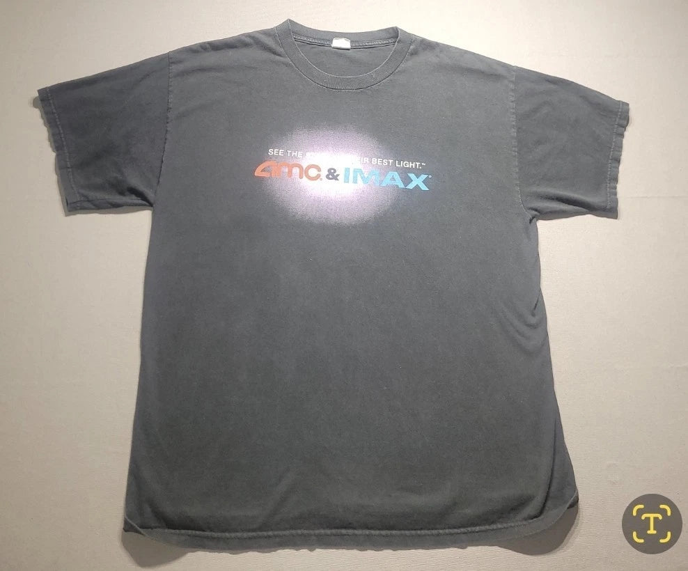Rare AMC IMAX Promo T Shirt Mens XL Alstyle AAA Movie Theater Cinema Tee Y2K 00s