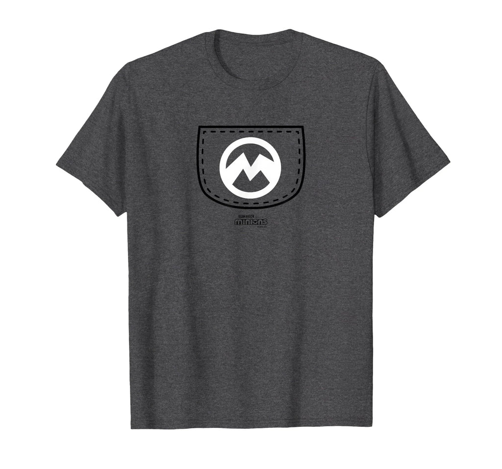 Evil Minion “M” Faux Pocket Graphic T-Shirt
