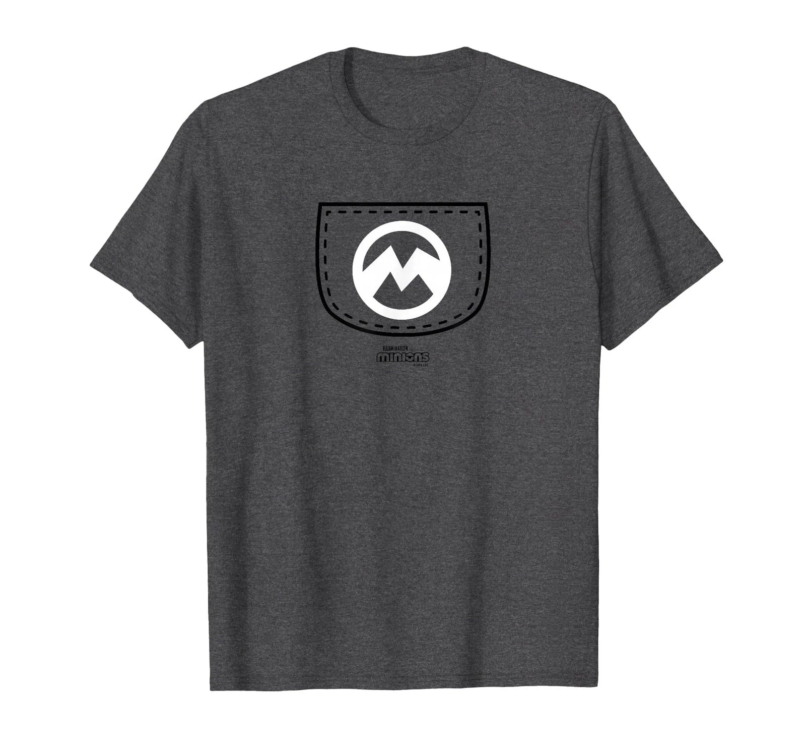 Evil Minion “M” Faux Pocket Graphic T-Shirt