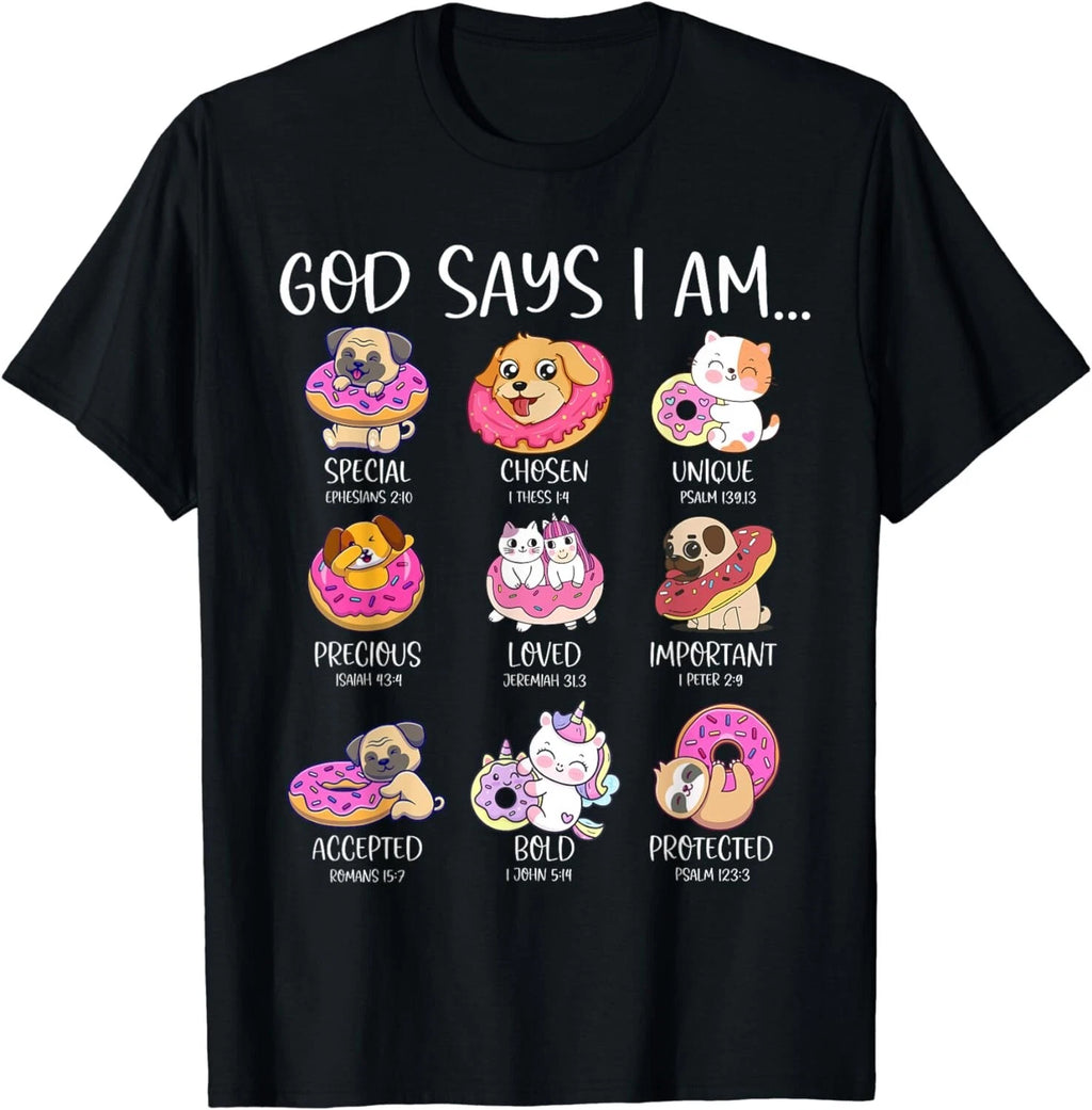 God Say I Am Lover Cute Kawaii Pets and Donuts Cute Easter  Gift Unisex T-Shirt