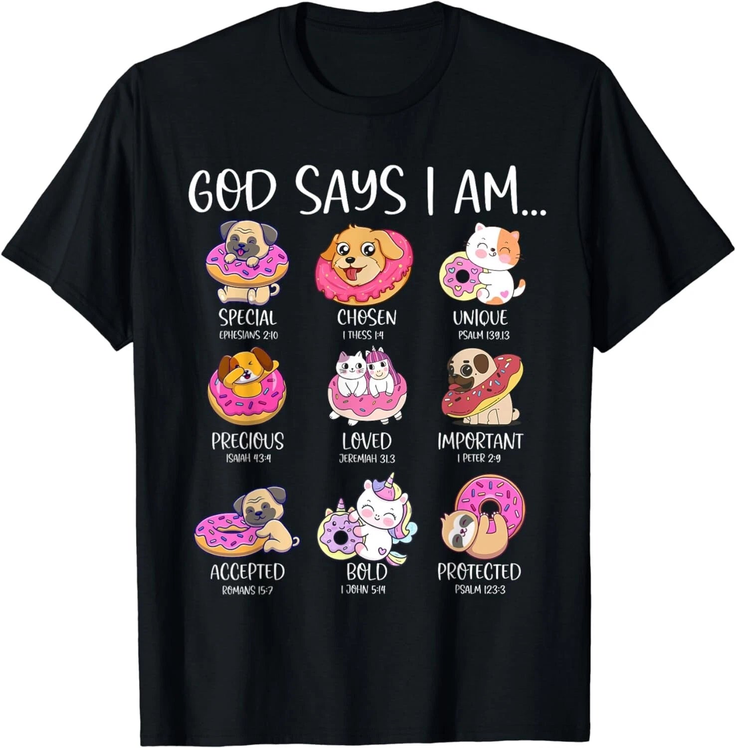 God Say I Am Lover Cute Kawaii Pets and Donuts Cute Easter  Gift Unisex T-Shirt