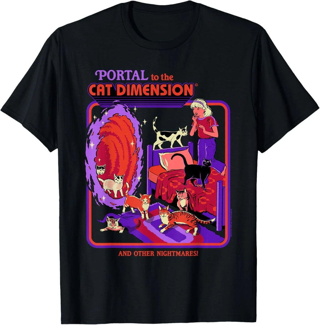 Cat Dimension Sci Fi Retro Vintage Funny Adult Humor T-Shirt