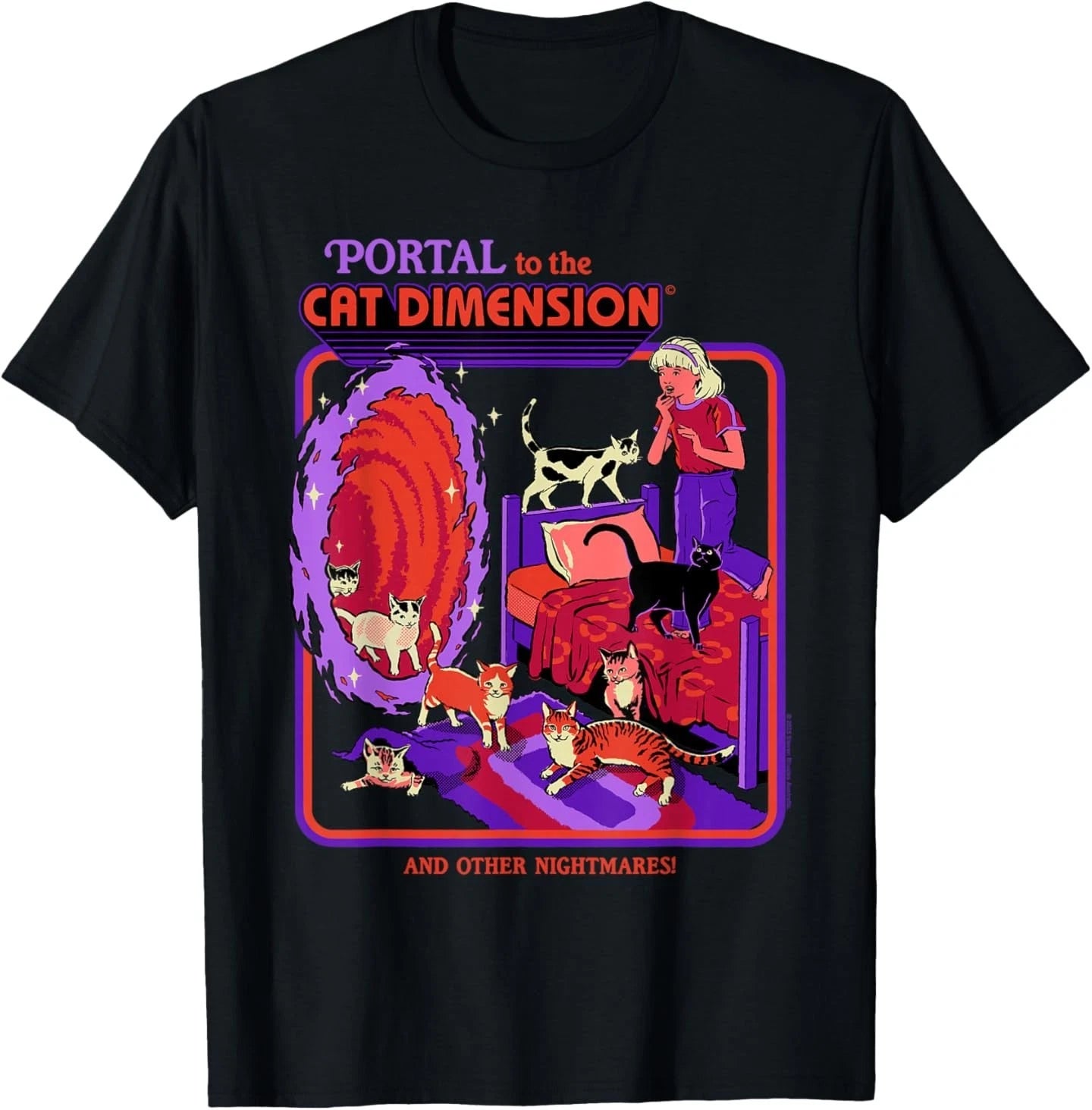 Cat Dimension Sci Fi Retro Vintage Funny Adult Humor T-Shirt