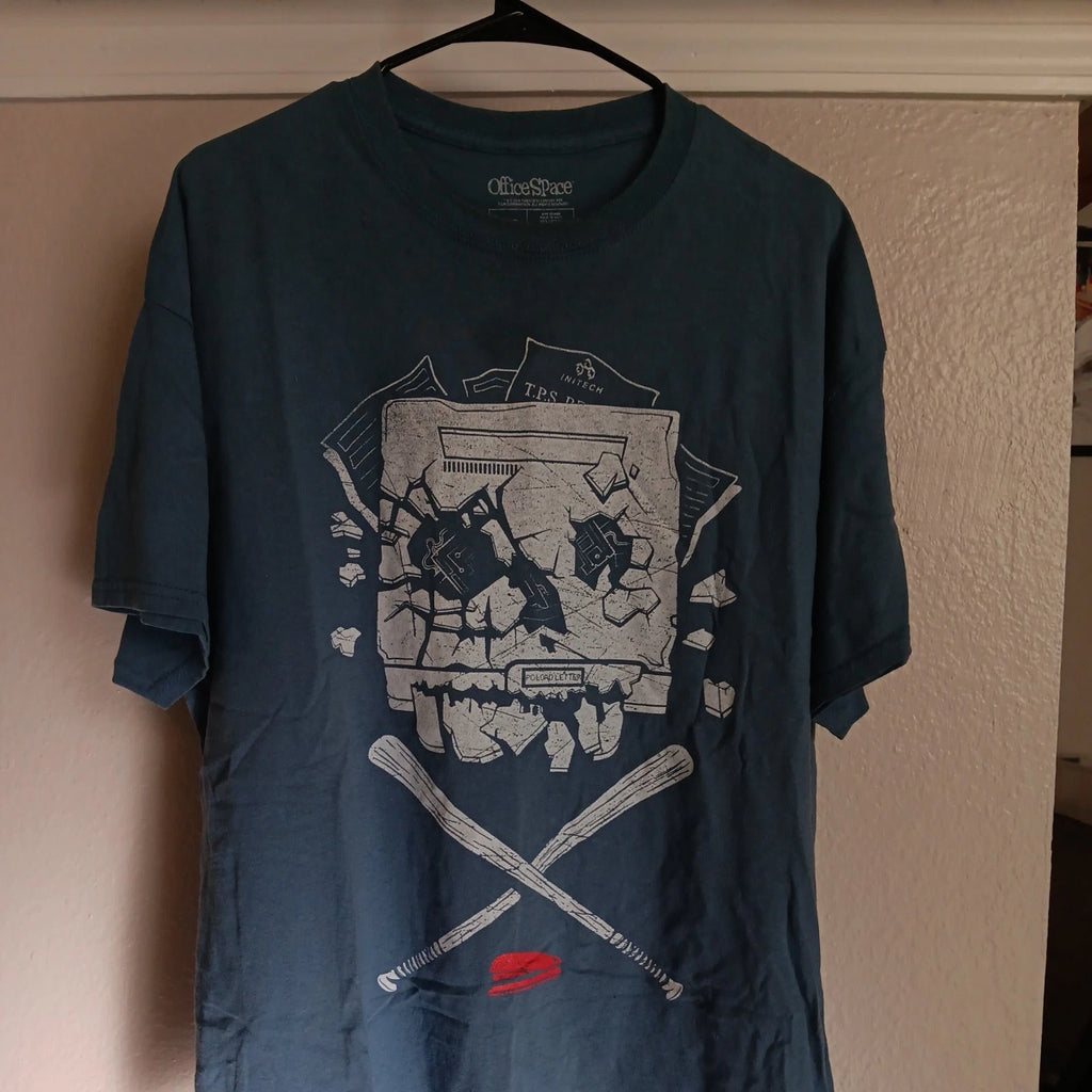 Office Space Shirt Mens XL Lootwear Exclusive Initech Printer Skull Humor Tee