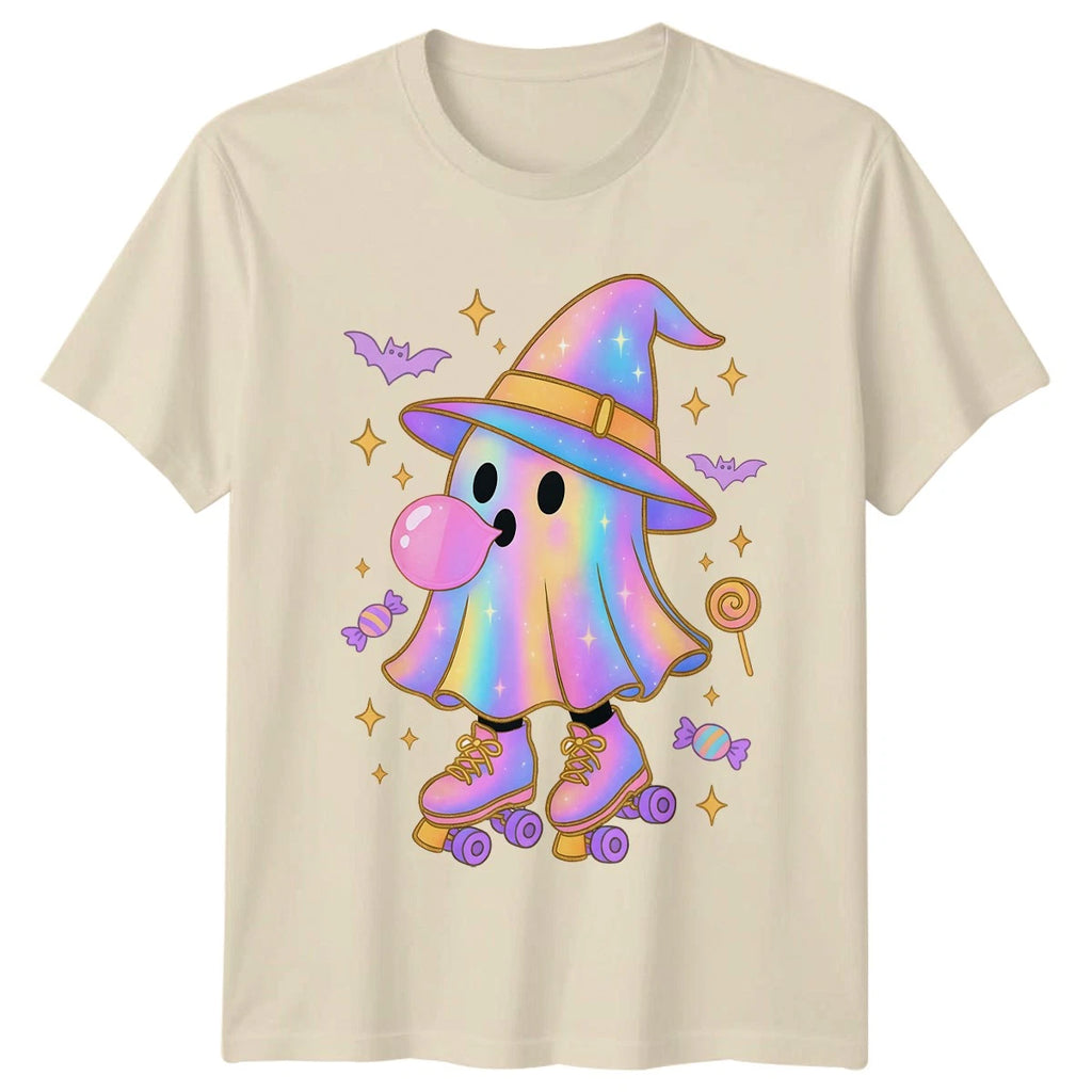 Kawaii Ghost Unisex T-Shirt Roller Skating Halloween Gift For Him And Her
