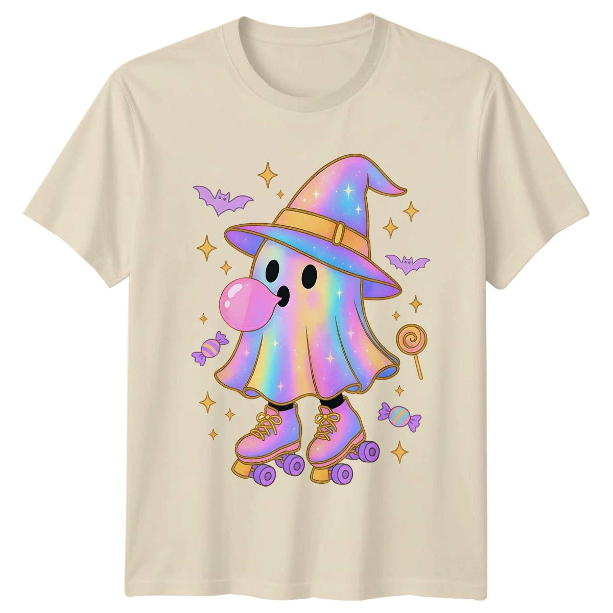 Kawaii Ghost Unisex T-Shirt Roller Skating Halloween Gift For Him And Her