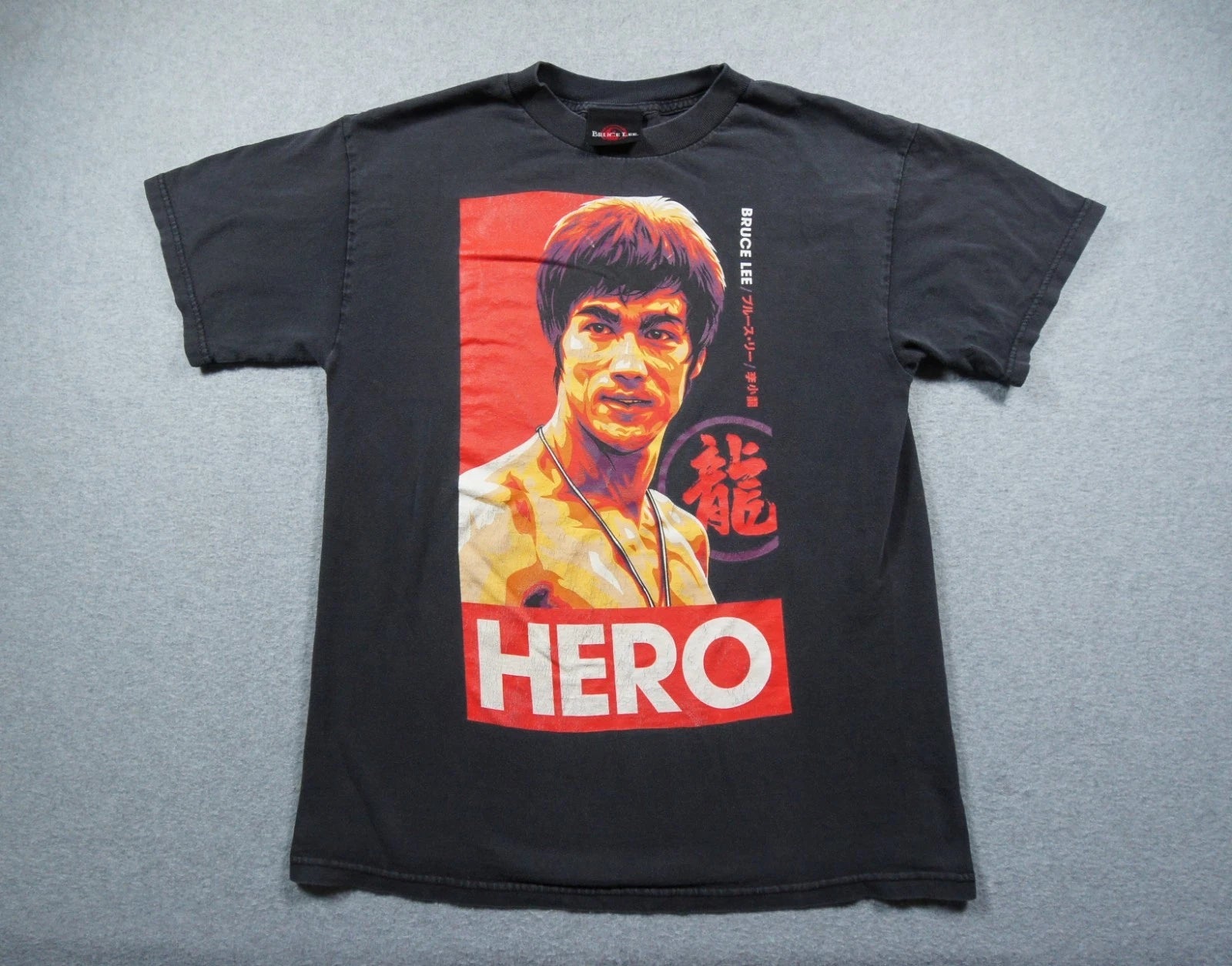 Vintage Bruce Lee Shirt Mens Small Black Martial Arts Graphic Tee Y2K Adult