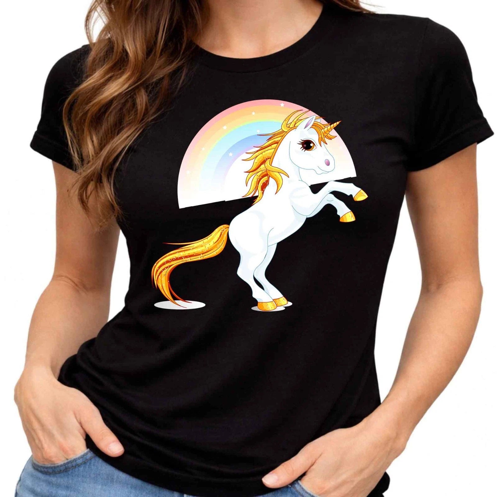 Unicorn Rainbow T Shirt Cute Fantasy Magical Kawaii Vintage Fairy Lover Gift Tee