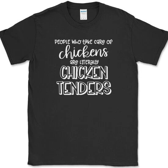 Chicken Tenders T-Shirt Funny Hen Raiser Egg Farmer Homestead Novelty Cotton Tee