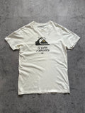 Quiksilver T-shirt Men’s size Large White Tee Center Logo Graphic Print Y2K