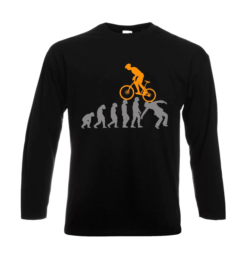 Motorcycle Pit-bike Biker Evolution Funny Men's Long Sleeve Tshirt Top Tee