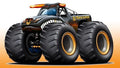El Toro Loco Monster Truck Cartoon Art Print NEW