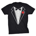 Mens Black Tuxedo T Shirt Funny Lazy Wedding Fake Suit Fancy Marriage Tee