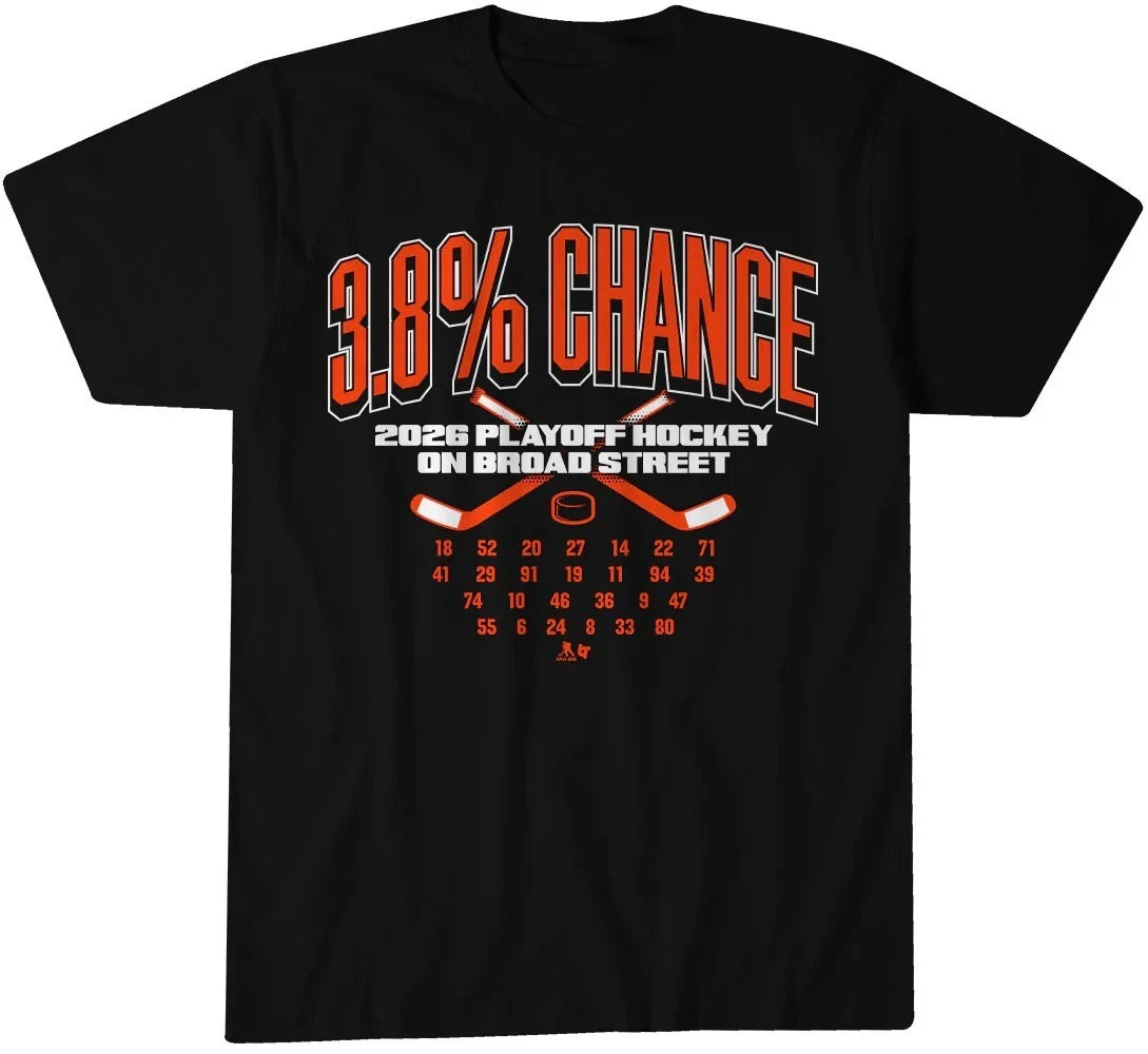 🔥 Philadelphia Flyers 3.8% Chance 2026 Playoff Hockey On Broad Street T Shirt