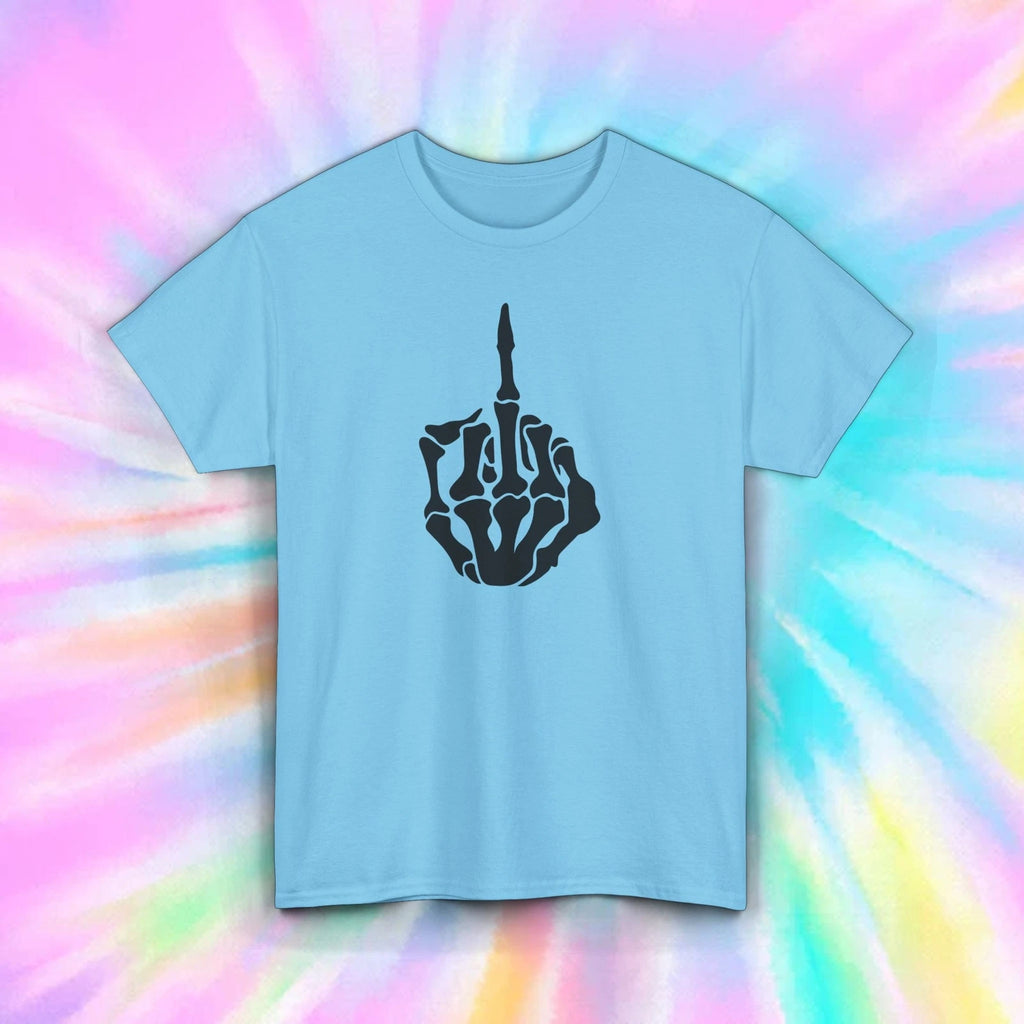 Skeleton Middle Finger T-Shirt Funny Skeleton Hand Attitude Graphic Gift S-5XL