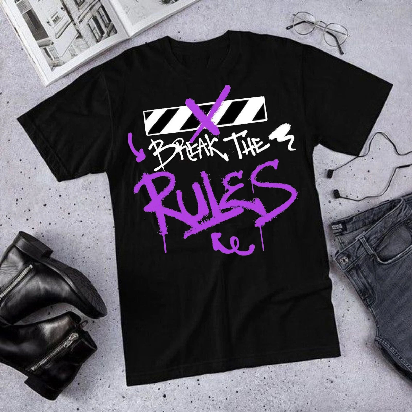 Break The Rules T-Shirt, Funny Joke Gift Shirt, Comedy Clothing Fashion Tee Top