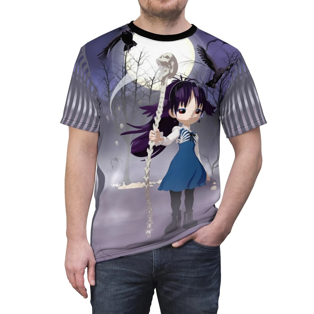 Chibi Death Lolita with ravens and scythe Kawaii tshirt